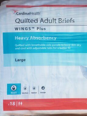 QUILTED DISPOSABLE ADULT BRIEFS WITH WINGS